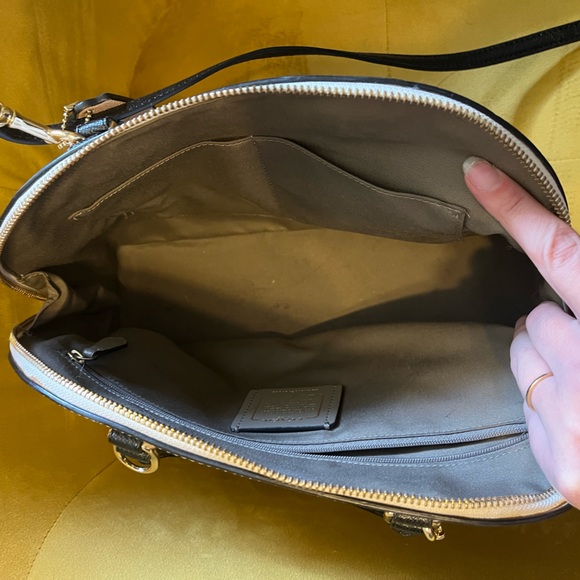 White and Gray Coach Purse - Picture 3 of 7